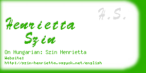 henrietta szin business card